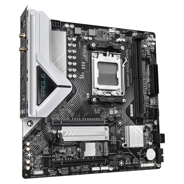 Дънна платка Gigabyte B840M EAGLE WIFI6, B840, AM5, 2x DDR5, 1x M.2, 4x SATA 6Gb/s, Wi-Fi 6, HDMI, DisplayPort, Micro ATX