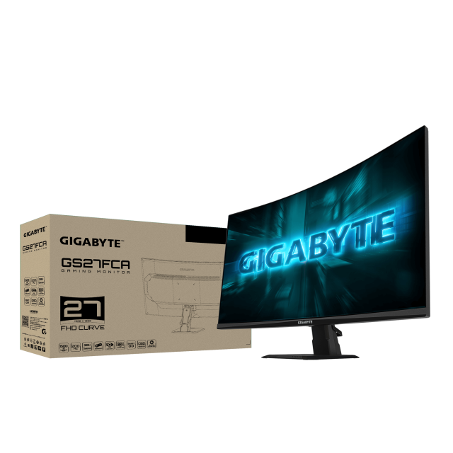 Монитор Gigabyte GS27FCA, 27.0" (68.58 cm) FHD VA 1500R Display, 200Hz, 1ms, 3000:1, 250 cd/m2, HDMI, Displayport