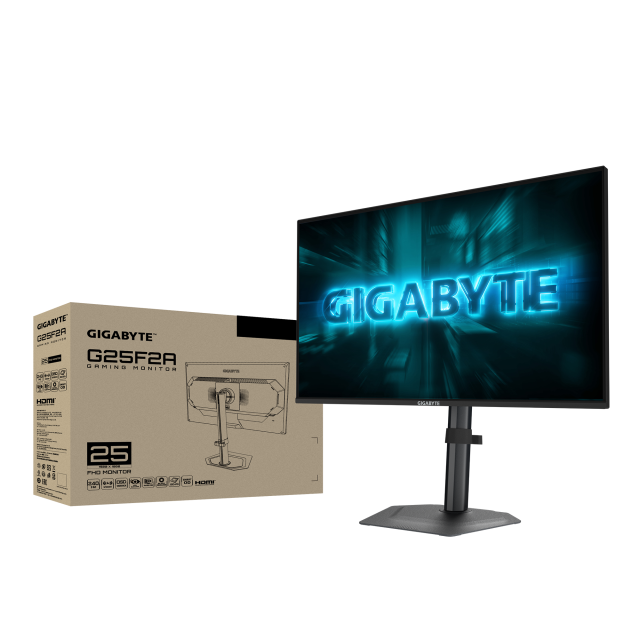 Монитор Gigabyte G25F2A, 24.5" (62.23 cm) FHD IPS Display, 240Hz, 1ms, 1000:1, 300 cd/m2, HDMI, Displayport, FreeSync Premium