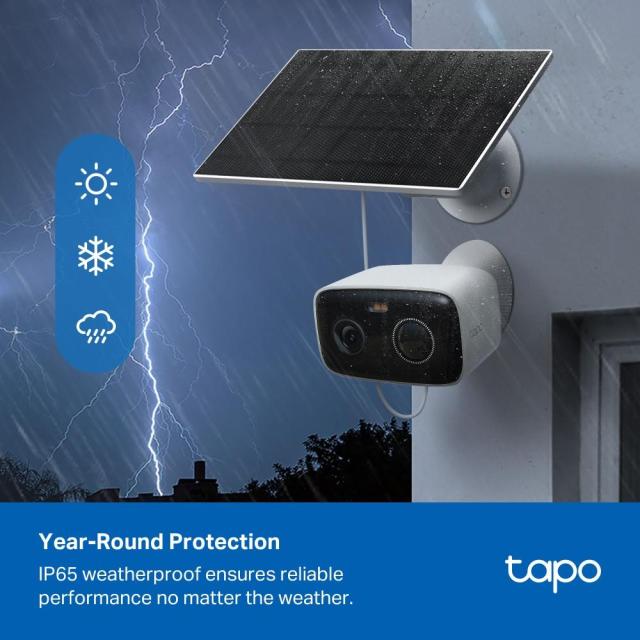 IP камера TP-Link Tapo C400 KIT, 1080P 2MP, включен слънчев панел, IR осветеност (до 10m), IP65, Wi-Fi, microSD