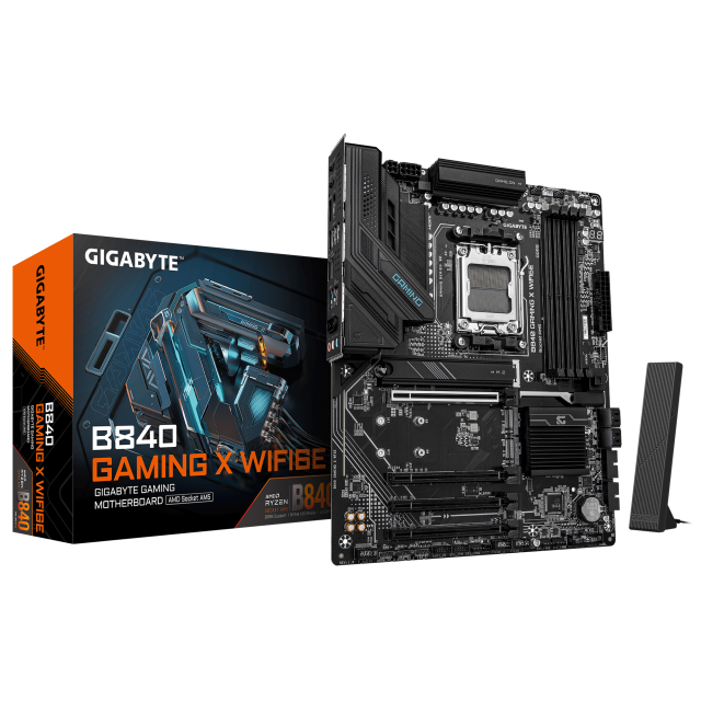 Дънна платка Gigabyte B840 GAMING X WIFI 6E, AM5, DDR5, 3x M.2, 4x SATA 6Gb/s, HDMI, DisplayPort, ATX