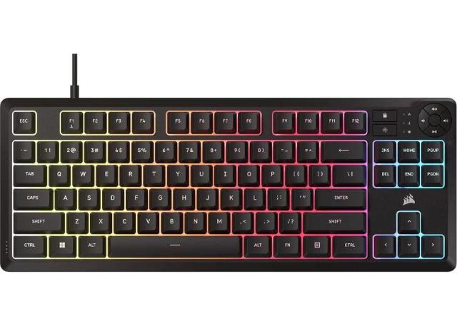 Геймърскa мембранна клавиатура Corsair K55 Core RGB, TKL, USB