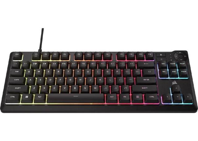 Геймърскa мембранна клавиатура Corsair K55 Core RGB, TKL, USB