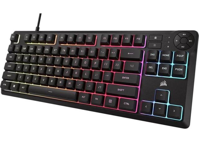 Геймърскa мембранна клавиатура Corsair K55 Core RGB, TKL, USB