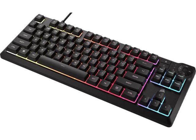 Геймърскa мембранна клавиатура Corsair K55 Core RGB, TKL, USB