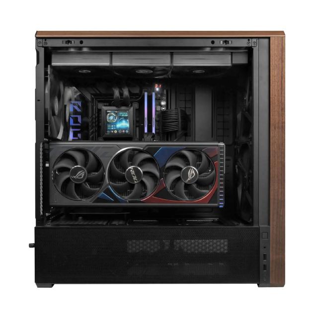 Кутия Lian Li LANCOOL 217 WOOD Black, Middle Tower, Tempered Glass, 2 x USB 3.0, 1 x USB Type-C, Mini-ITX / ATX Micro / ATX / Extended / SSI-EEB