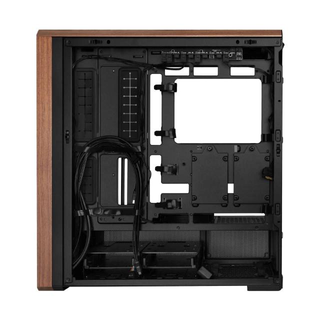Кутия Lian Li LANCOOL 217 WOOD Black, Middle Tower, Tempered Glass, 2 x USB 3.0, 1 x USB Type-C, Mini-ITX / ATX Micro / ATX / Extended / SSI-EEB