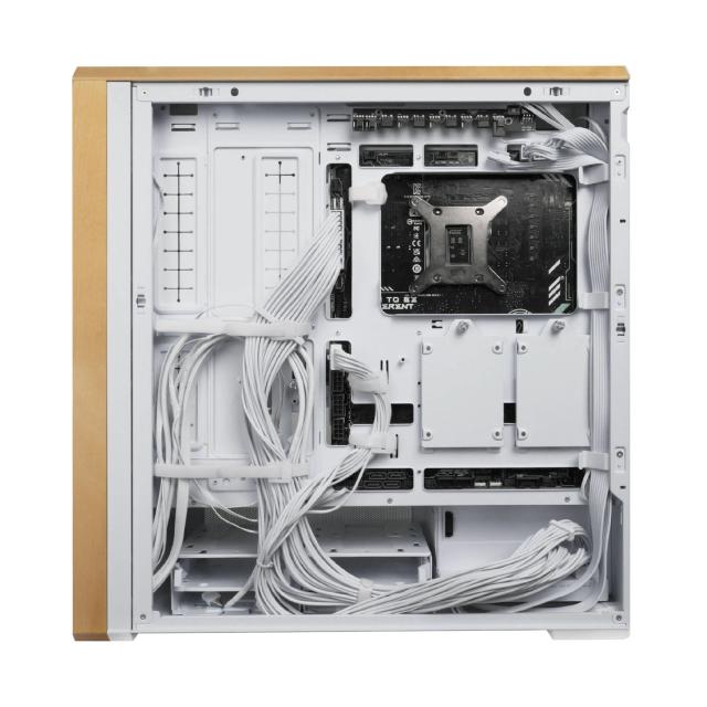 Кутия Lian Li LANCOOL 217 WOOD White, Middle Tower, Tempered Glass, 2 x USB 3.0, 1 x USB Type-C, Mini-ITX / ATX Micro / ATX / Extended / SSI-EEB