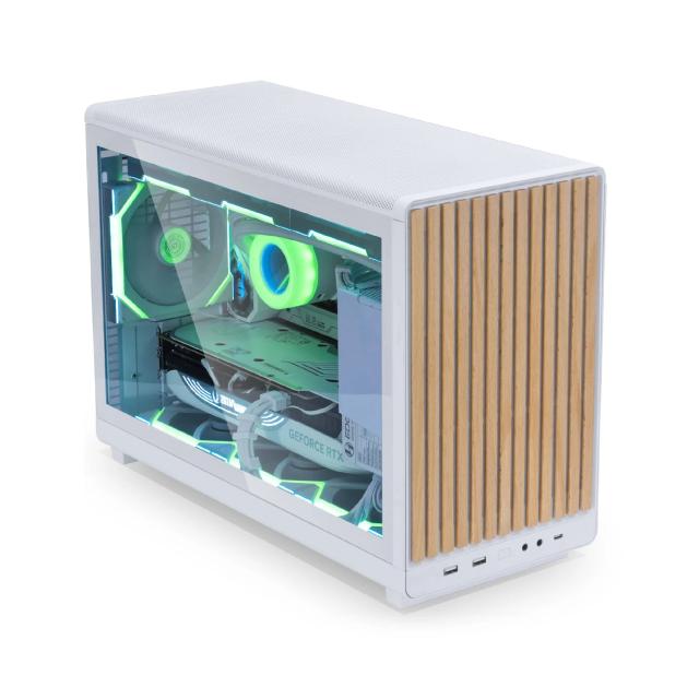 Кутия Lian Li DAN A3 Wood DAN White, Mini Tower, 2x USB 3.0, 1x USB 3.1 TYPE-C, 1x Audio, Tempered Glass, mATX / Mini-ITX