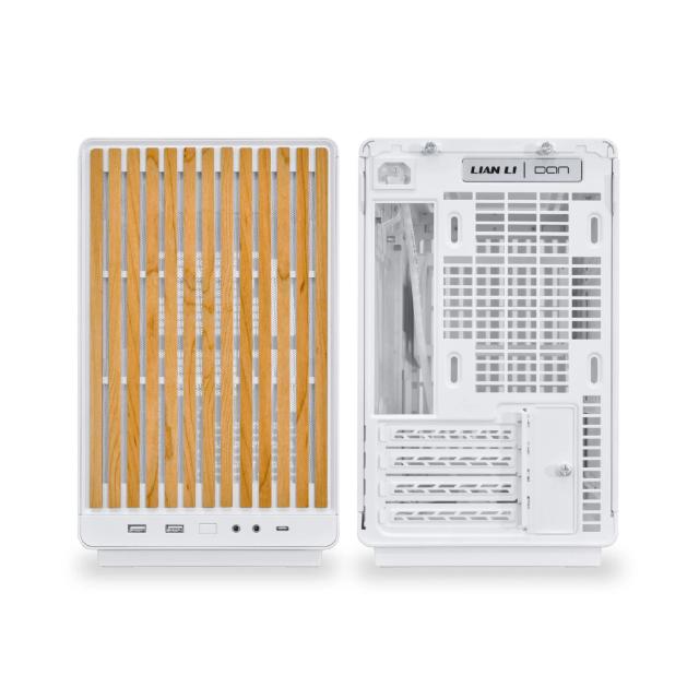 Кутия Lian Li DAN A3 Wood DAN White, Mini Tower, 2x USB 3.0, 1x USB 3.1 TYPE-C, 1x Audio, Tempered Glass, mATX / Mini-ITX