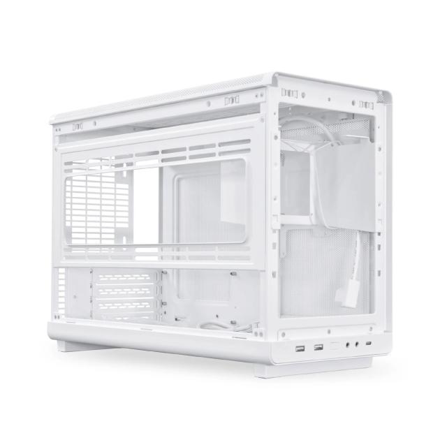 Кутия Lian Li DAN A3 Wood DAN White, Mini Tower, 2x USB 3.0, 1x USB 3.1 TYPE-C, 1x Audio, Tempered Glass, mATX / Mini-ITX