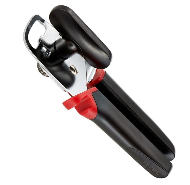 Отварачка за консерви Tefal K2070514, Ingenio, Can opener, Kitchen tool, Steel, 23x13.4x4cm, Up to 230°C, Dishwasher safe, black and red