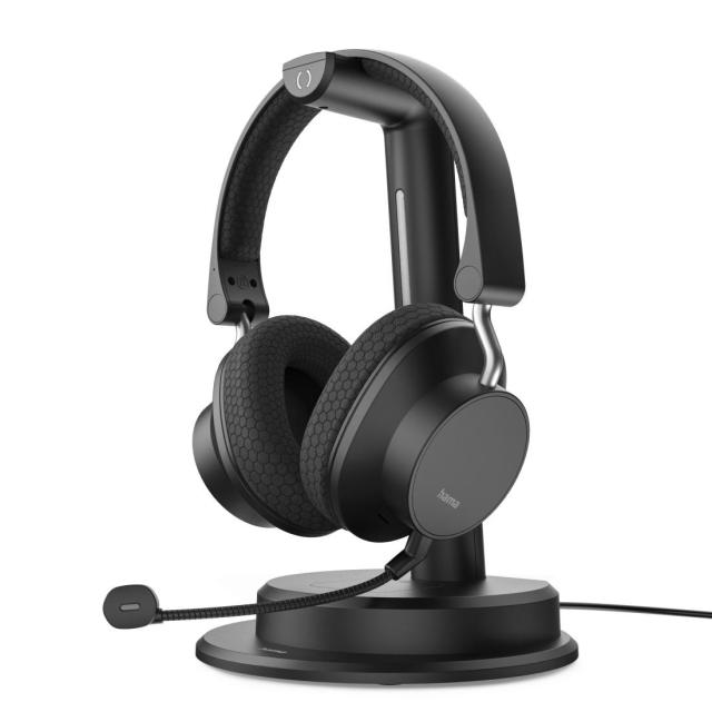 Слушалки HAMA с микрофон "BT-900", 20 Hz – 20 kHz, зарядна станция, Multipoint, ENC, Wireless/Bluetooth, черни