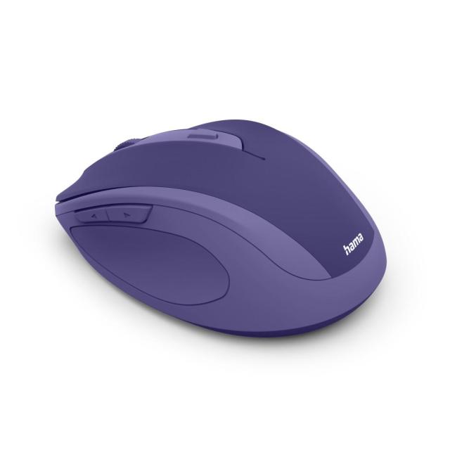 Мишка HAMA MW-400 Wireles, оптична (800-1600 dpi), ергономична, 6 бутона, тиха, лилаво
