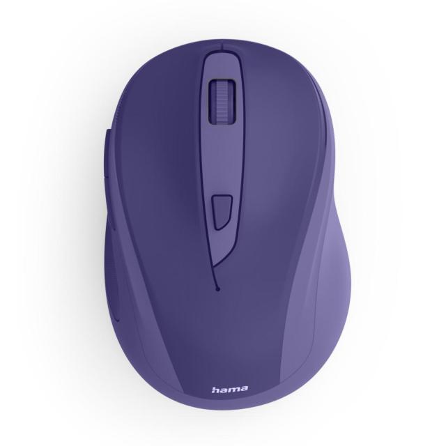 Мишка HAMA MW-400 Wireles, оптична (800-1600 dpi), ергономична, 6 бутона, тиха, лилаво