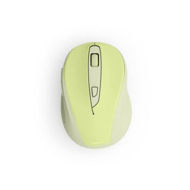 Мишка HAMA MW-400 Wireles, оптична (800-1600 dpi), ергономична, 6 бутона, тиха, зелен