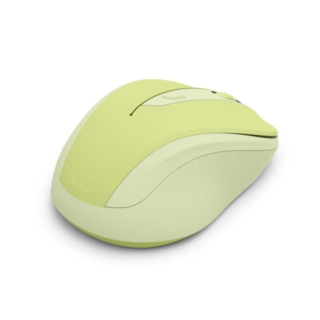 Мишка HAMA MW-400 Wireles, оптична (800-1600 dpi), ергономична, 6 бутона, тиха, зелен