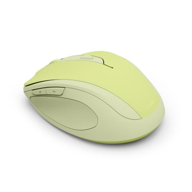 Мишка HAMA MW-400 Wireles, оптична (800-1600 dpi), ергономична, 6 бутона, тиха, зелен