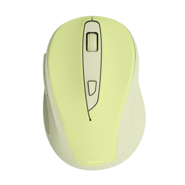 Мишка HAMA MW-400 Wireles, оптична (800-1600 dpi), ергономична, 6 бутона, тиха, зелен