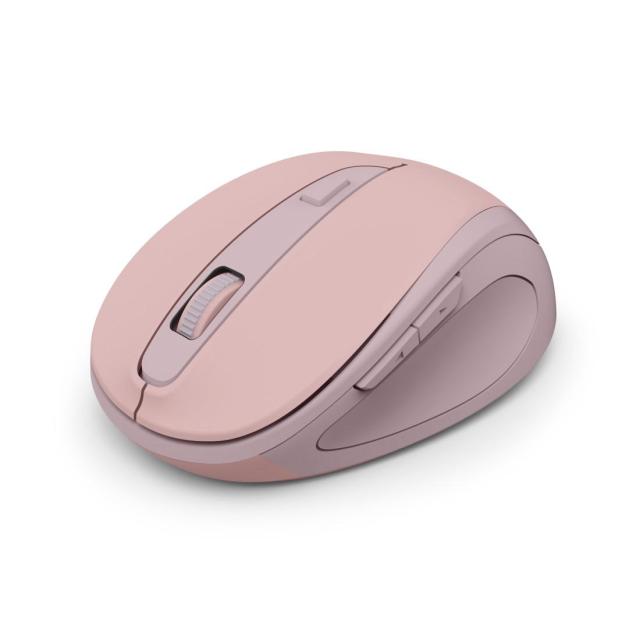 Мишка HAMA MW-400 Wireles, оптична (800-1600 dpi), ергономична, 6 бутона, тиха, розов