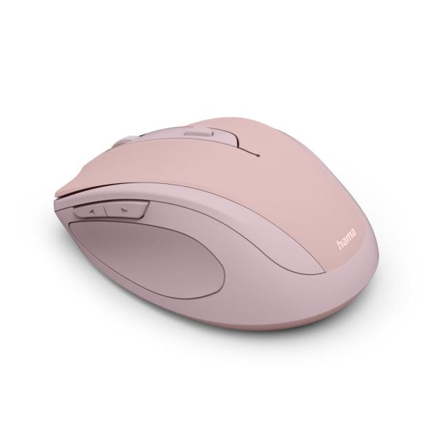 Мишка HAMA MW-400 Wireles, оптична (800-1600 dpi), ергономична, 6 бутона, тиха, розов