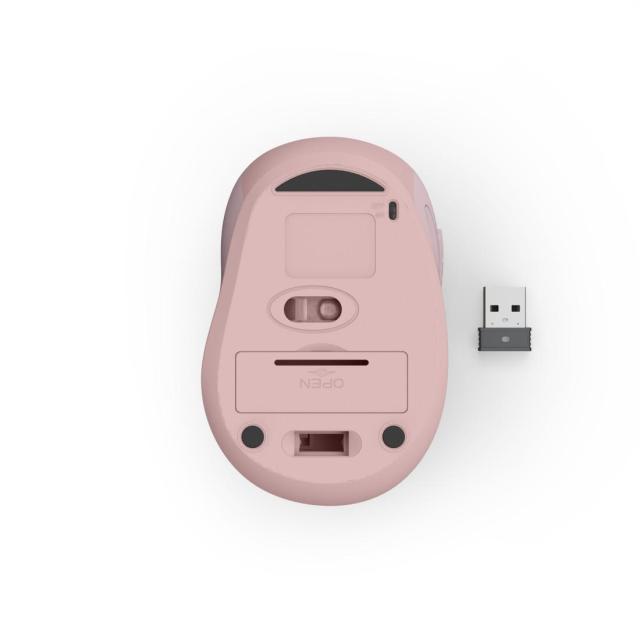 Мишка HAMA MW-400 Wireles, оптична (800-1600 dpi), ергономична, 6 бутона, тиха, розов