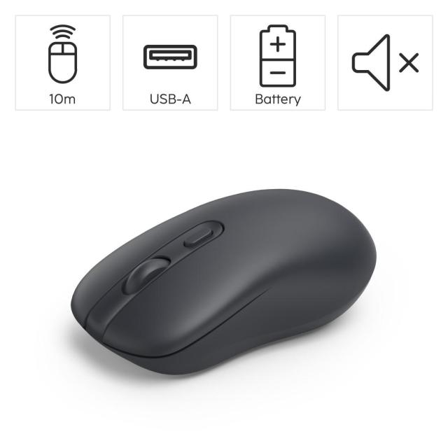 Мишка HAMA WM-200 Wireles, оптична (800-1600 dpi), 4 бутона, тиха, Черна