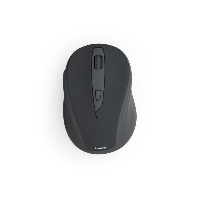 Мишка HAMA MW-400 Wireles, оптична (800-1600 dpi), ергономична, 6 бутона, тиха, Черна