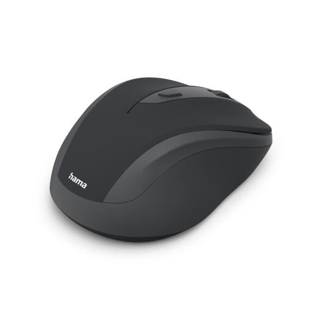 Мишка HAMA MW-400 Wireles, оптична (800-1600 dpi), ергономична, 6 бутона, тиха, Черна