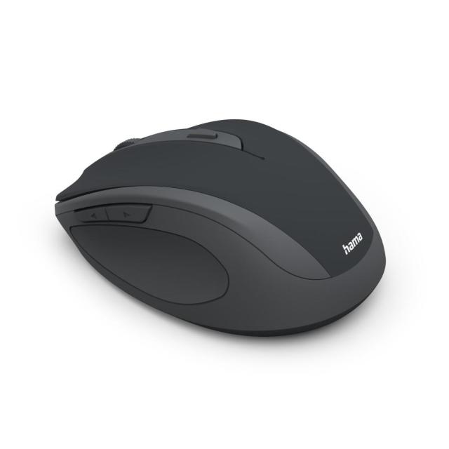 Мишка HAMA MW-400 Wireles, оптична (800-1600 dpi), ергономична, 6 бутона, тиха, Черна