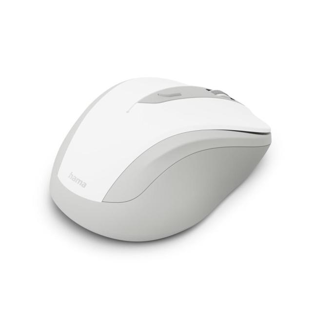 Мишка HAMA MW-400 Wireles, оптична (800-1600 dpi), ергономична, 6 бутона, тиха, Бял