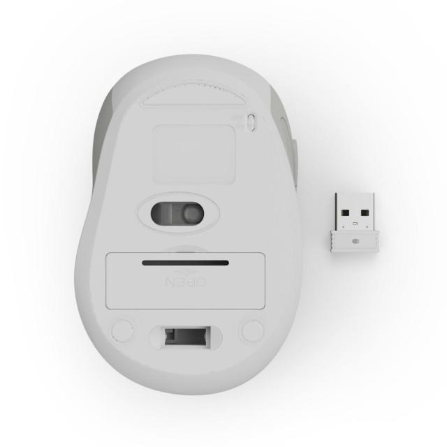 Мишка HAMA MW-400 Wireles, оптична (800-1600 dpi), ергономична, 6 бутона, тиха, Бял