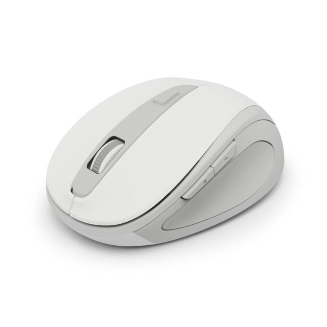 Мишка HAMA MW-400 Wireles, оптична (800-1600 dpi), ергономична, 6 бутона, тиха, Бял