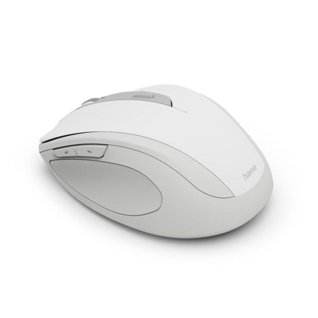 Мишка HAMA MW-400 Wireles, оптична (800-1600 dpi), ергономична, 6 бутона, тиха, Бял
