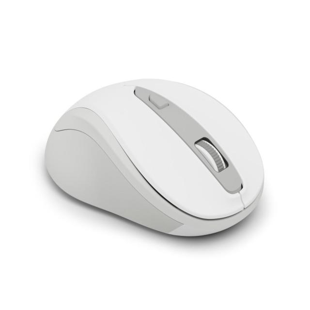 Мишка HAMA MW-400 Wireles, оптична (800-1600 dpi), ергономична, 6 бутона, тиха, Бял