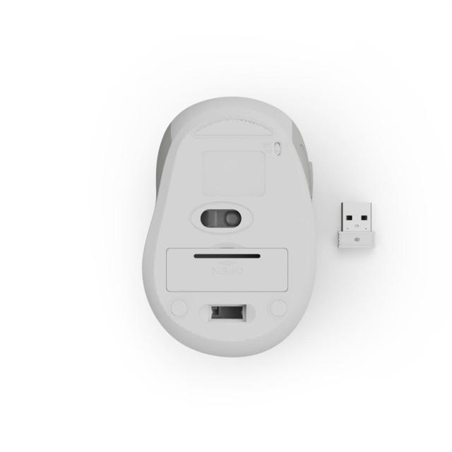 Мишка HAMA MW-400 Wireles, оптична (800-1600 dpi), ергономична, 6 бутона, тиха, Бял