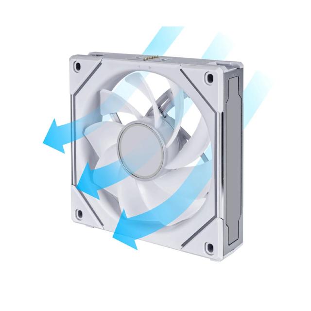Вентилатор Lian Li Fan 120mm, UNI SL-INF 120 ARGB Reverse Blade, 120 X 122 X 25 (mm), 1x 4-PIN PWM + 3-PIN ARGB, White