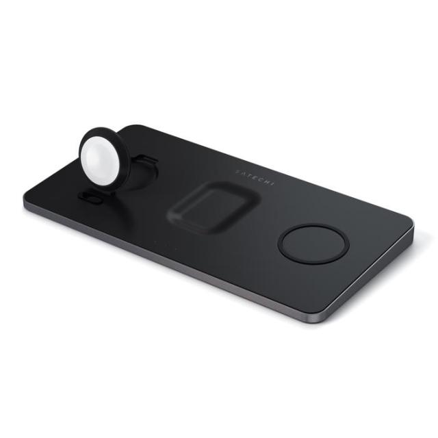 Док станция за зареждане на Qi устройства, Apple Watch и Apple AirPods - Satechi Trio Wireless Charging Pad