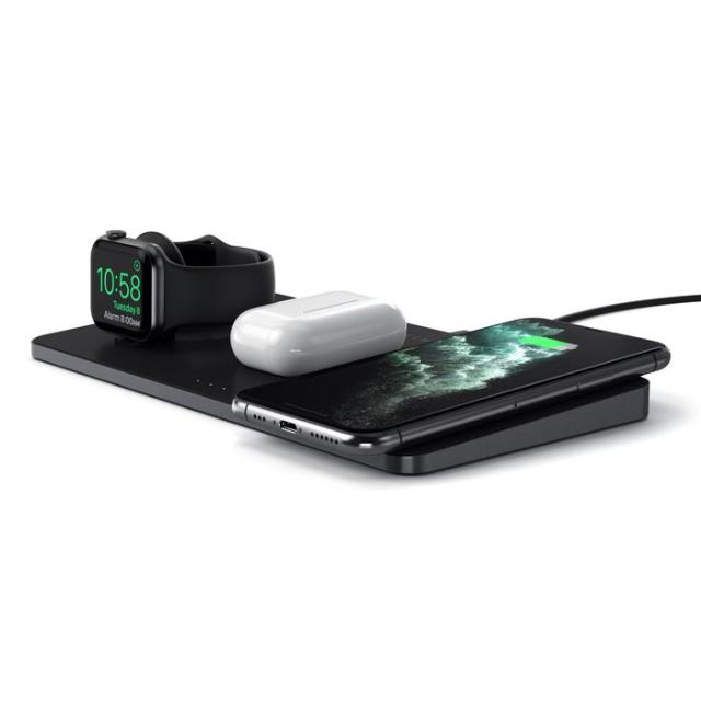 Док станция за зареждане на Qi устройства, Apple Watch и Apple AirPods - Satechi Trio Wireless Charging Pad