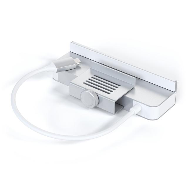 USB Хъб Satechi USB-C Clamp Hub, USB Type-C към 1x USB Type-C/3x USB 3.0 Type-A, MicroSD/SD слот, за Apple iMac 24 (2021), 5000 Mbit/s
