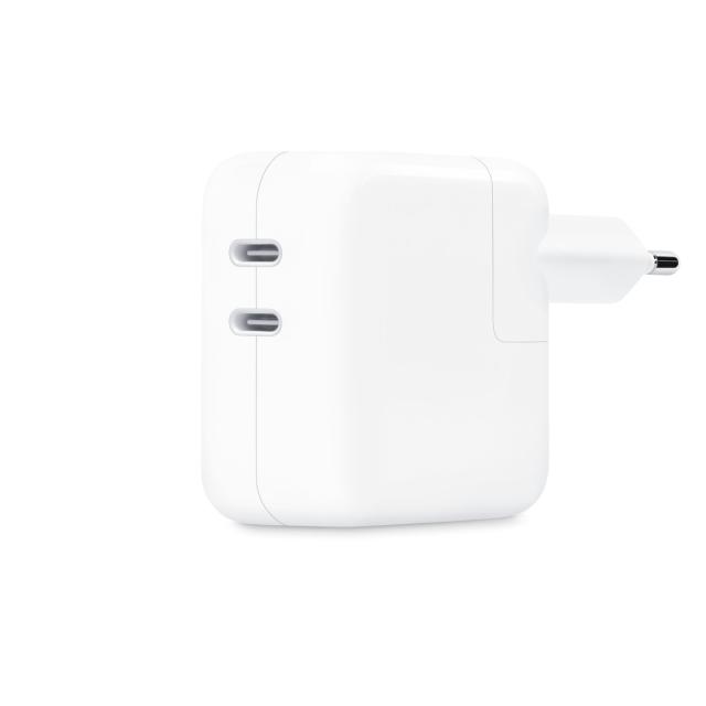 Зарядно устройство Apple Power Adapter 35W, 2x USB Type-C, White