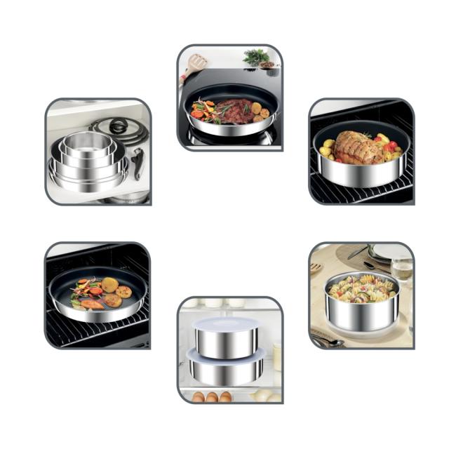 Комплект тигани и тенджери Tefal L918S414 Ingenio SET 4P ING5 SS POL TRI-PLY RES