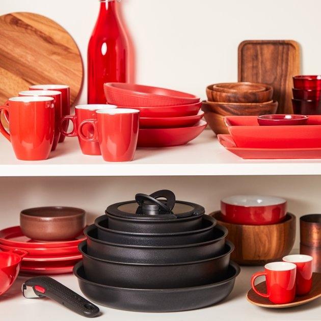 Комплект тигани и тенджери Tefal L7639002 Unlimited 13pcs set: 2 handles + FP 22/28 + SCP 16/20 + glass lids 16/20/24 + hermetic lids 16/20 + wok 26 + sautepan 24