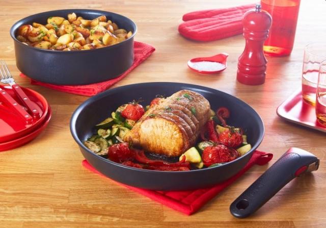 Комплект тигани и тенджери Tefal L7639002 Unlimited 13pcs set: 2 handles + FP 22/28 + SCP 16/20 + glass lids 16/20/24 + hermetic lids 16/20 + wok 26 + sautepan 24