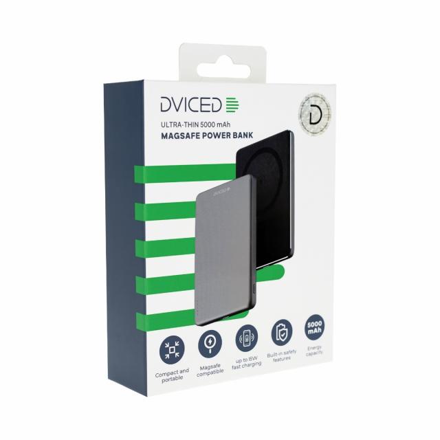 Външна батерия Dviced Ultrathin Power bank 5 000mAh - Black/Grey