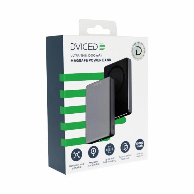 Външна батерия Dviced Ultrathin Power bank 10 000mAh - Black/Grey
