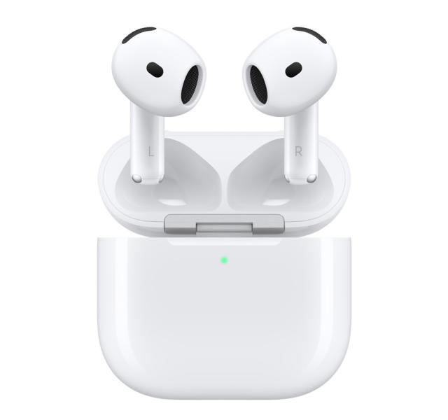 Слушалки Apple AirPods 4 ANC, Bluetooth, микрофон, Apple H2 чип, Adaptive EQ, адаптивно шумопотискане, IP54 водоустойчивост, Бели