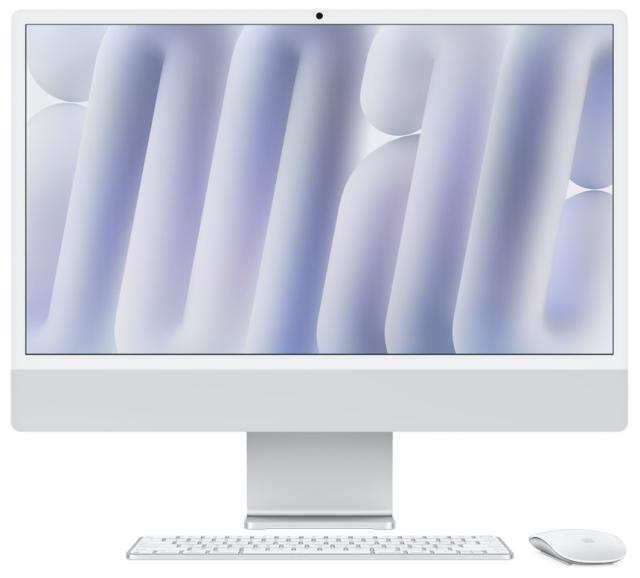 Kомпютър All-in-One Apple iMac 2024 Silver, Apple M4 10C (4.40 GHz, 4MB cache), 23.5" (59.68cm) 4.5K Retina True Tone 500nits Display, 10C GPU Apple M4, 24GB LPDDR5X, 512GB SSD, 4x Thunderbolt 4, Mac OS Sequoia