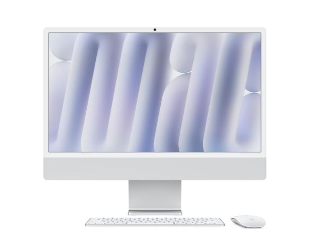 Kомпютър All-in-One Apple iMac 2024 Silver, Apple M4 10C (4.40 GHz, 4MB cache), 23.5" (59.68cm) 4.5K Retina True Tone 500nits Display, 10C GPU Apple M4, 24GB LPDDR5X, 512GB SSD, 4x Thunderbolt 4, Mac OS Sequoia