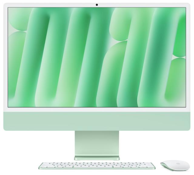 Kомпютър All-in-One Apple iMac 2024 Green, Apple M4 10C (4.40 GHz, 4MB cache), 23.5" (59.68cm) 4.5K Retina True Tone 500nits Display, 10C GPU Apple M4, 24GB LPDDR5X, 512GB SSD, 4x Thunderbolt 4, Mac OS Sequoia